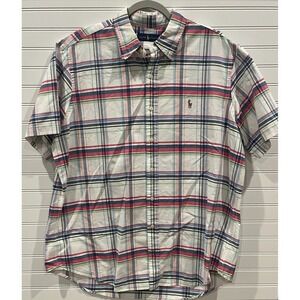 Ralph Lauren‎ Plaid Shirt Short Sleeve Button Down Casual XL